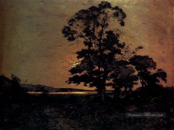  Henri Tableaux - Clair de lune sur la Loire Barbizon paysage Henri Joseph Harpignies